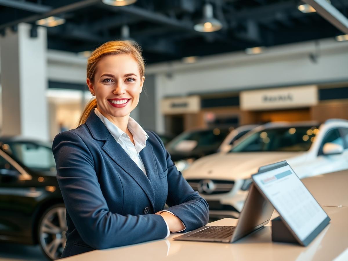 Heritage Summit Motors customer service specialist at the Hayward showroom front desk